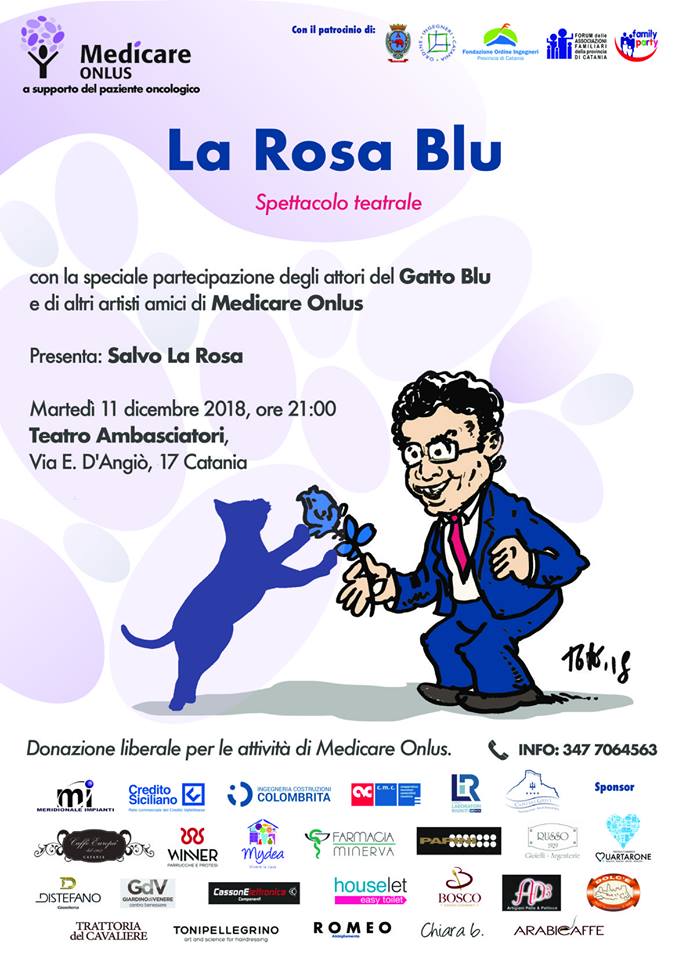 “La Rosa Blu”, serata di beneficenza al Teatro Ambasciatori per Medicare Onlus